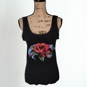 Vintage 1992 American Biker 3D Emblem Lace Tank Top